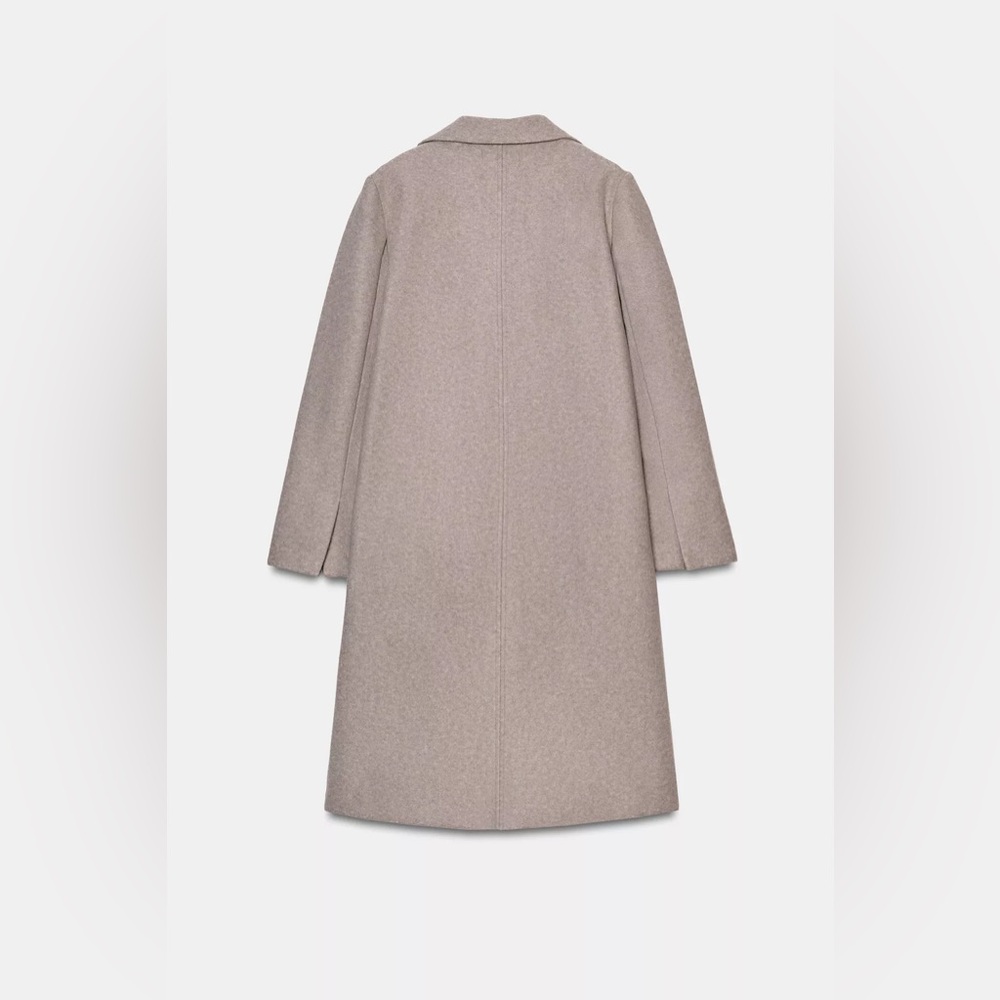 Zara Basic Soft Coat Front Button Beige Classic T… - image 6